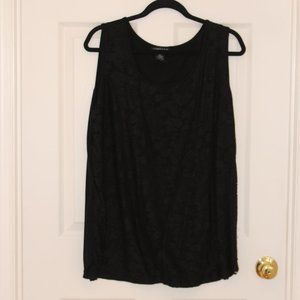 Artisan Women Black Lace Tank Top 2X